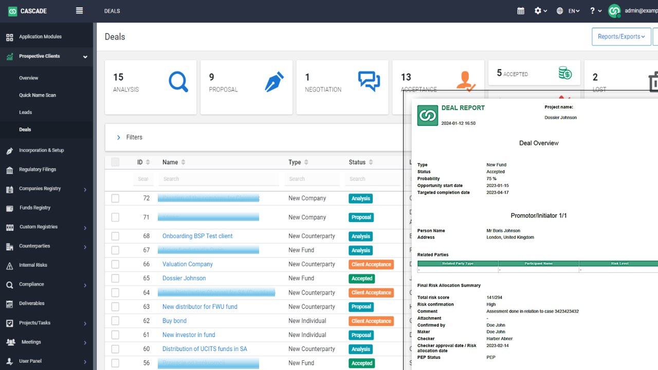 Onboarding: Client
Acceptance Report